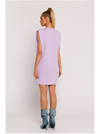 M789 Mini suknelė su paaukštintais pečiais - violetinė