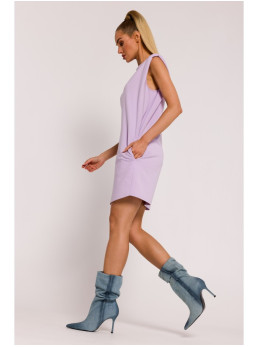 M789 Mini suknelė su paaukštintais pečiais - violetinė
