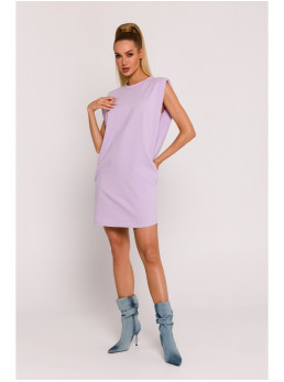 M789 Mini suknelė su paaukštintais pečiais - violetinė