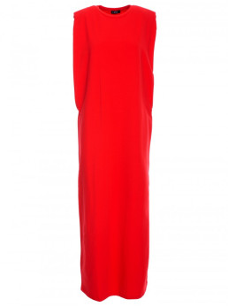 M790 Maksi suknelė su paaukštintais pečiais - raudona