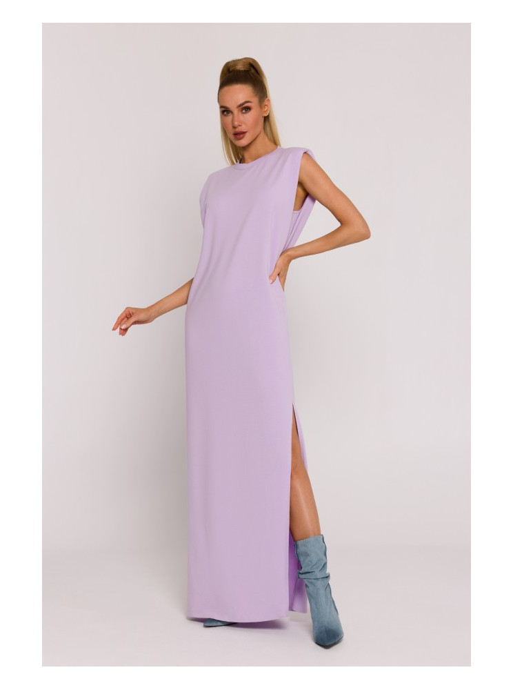 M790 Maksi suknelė su petukais - violetinė