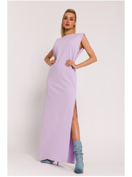 M790 Maksi suknelė su petukais - violetinė