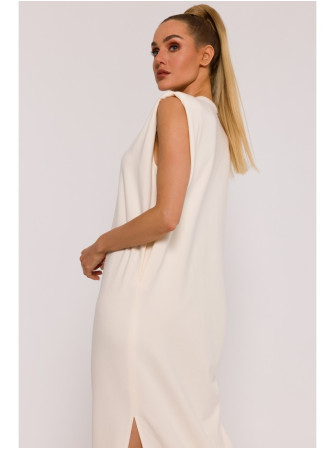 M790 Maksi suknelė su petukais - kreminė