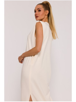 M790 Maksi suknelė su petukais - kreminė