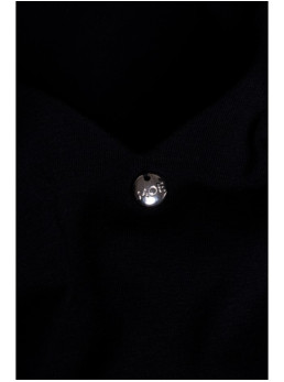 M791 Ilga suknelė gilia V formos iškirpte - juoda