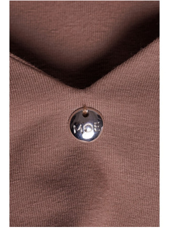 M791 Ilga suknelė gilia iškirpte - cocoa