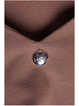 M791 Ilga suknelė gilia iškirpte - cocoa