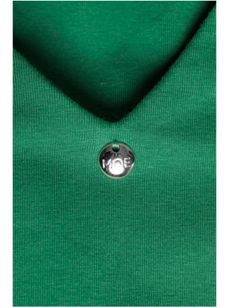 M791 Ilga smaragdinė suknelė gilia V formos iškirpte - žalia