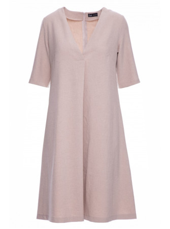 B280 A silueto suknelė V formos iškirpte - smėlio