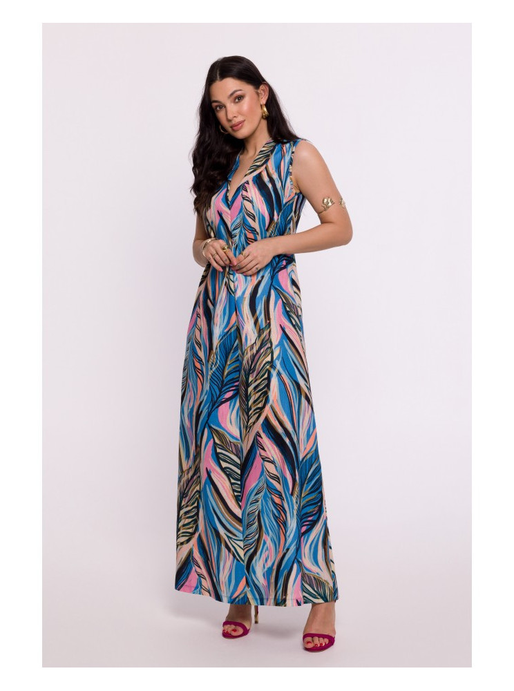 B283 Ilgas raštuotas suknelė - modelis 2 - spalva