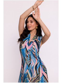 B283 Ilgas raštuotas suknelė - modelis 2 - spalva