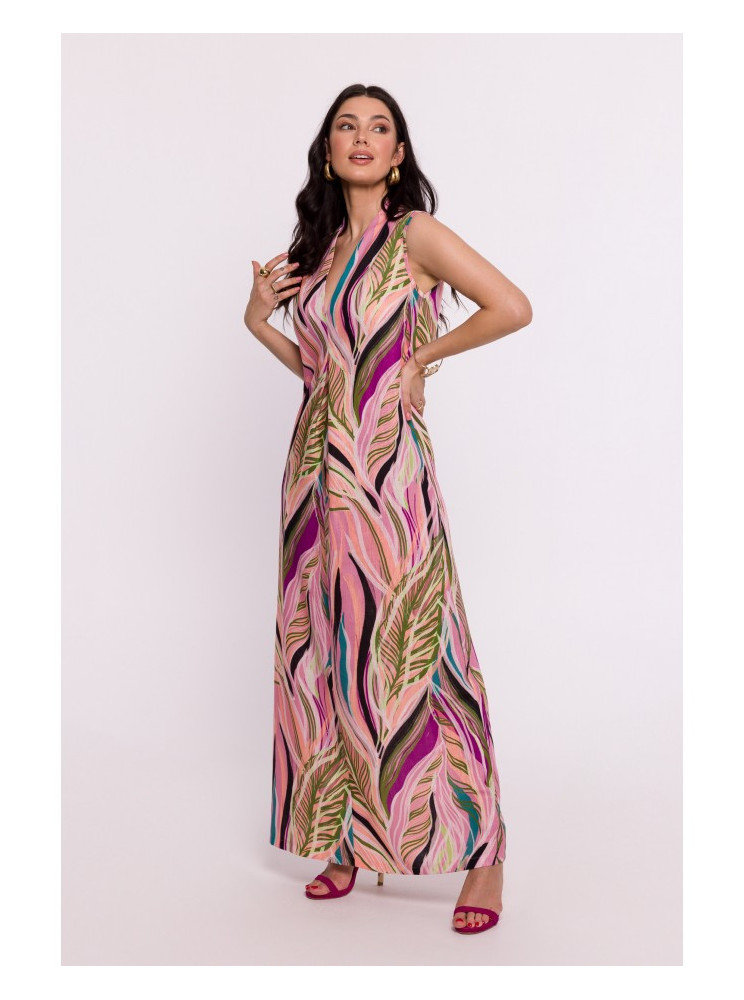 B283 Ilga suknelė su raštais – 3 modelis - spalva