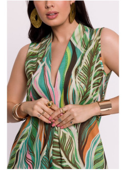 B283 Ilgas raštuotas suknelė-sarafanas (4 modelis) - spalva