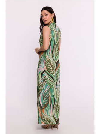 B283 Ilgas raštuotas suknelė – 4 modelis - spalva