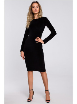 M565 Velvet Pencil Dress - black