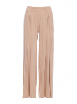 B289 Viskozinės kelnės su elastine juosmens guma - kapučino
