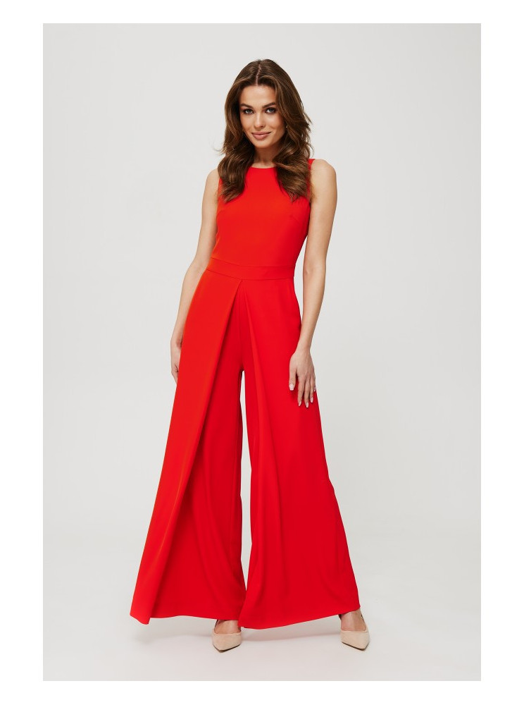 .K184 Plačios kelnės kombinezonas - koralinė