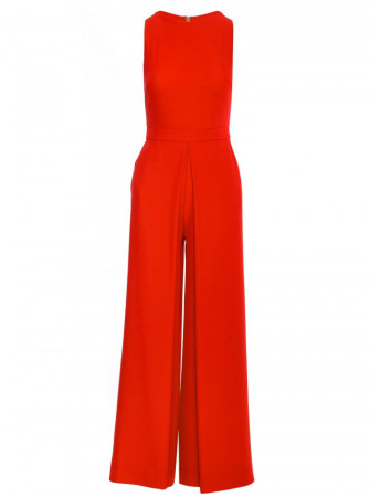 .K184 Plačios kelnės kombinezonas - koralinė