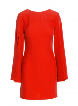 .K190 Mini suknelė skeltomis rankovėmis - raudona