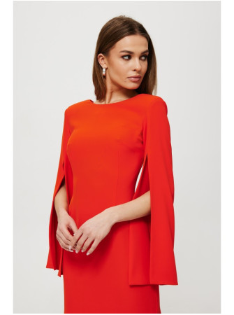 .K190 Mini suknelė skeltomis rankovėmis - raudona