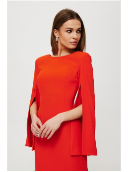 .K190 Mini suknelė skeltomis rankovėmis - raudona