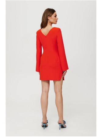 .K190 Mini suknelė skeltomis rankovėmis - raudona