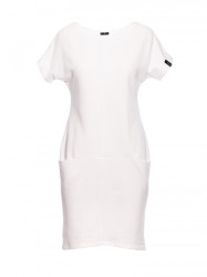B050 Midi dress with in-seam pockets - ecru