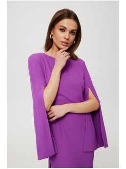 .K190 Mini suknelė skeltomis rankovėmis - levandų