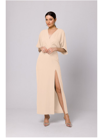 .K163 Ilga suknelė - kreminė