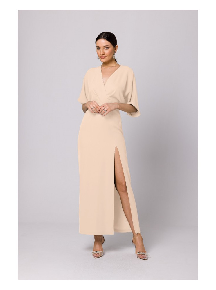 .K163 Ilga suknelė - kreminė