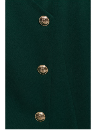 M793 Švarkelio tipo suknelė su aukso spalvos sagomis - bottle green