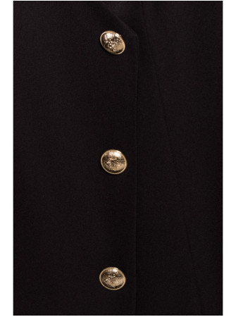 M793 Švarkelio tipo suknelė su aukso spalvos sagomis - juoda