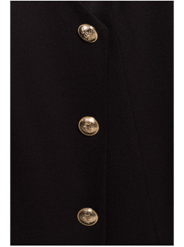 M793 Švarkelio tipo suknelė su aukso spalvos sagomis - juoda