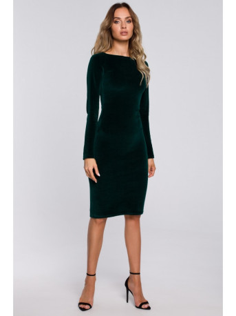 M565 Velvet Pencil Dress - green
