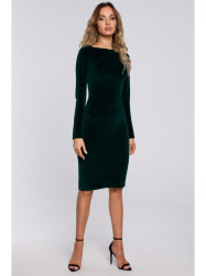 M565 Velvet Pencil Dress - green