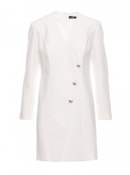 M793 Švarkelio tipo suknelė su aukso spalvos sagomis - nebalinta