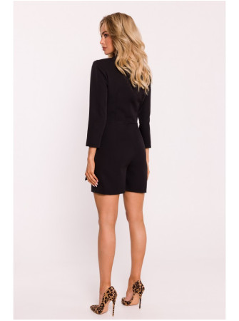 M796 Žaismingas kombinezonas su apykakle - juoda