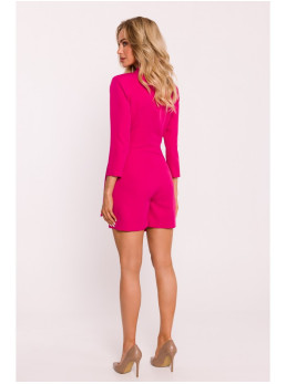 M796 Žaismingas kombinezonas su apykakle - fuksijos