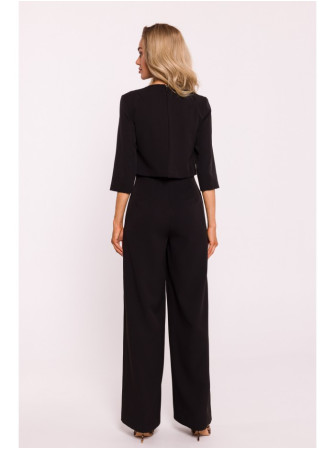 M798 Dvisluoksnis kombinezonas-palaidinė - juoda