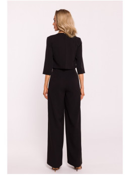 M798 Dvisluoksnis kombinezonas-palaidinė - juoda