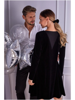 M566 Velvet Relaxed Fit Dress - black