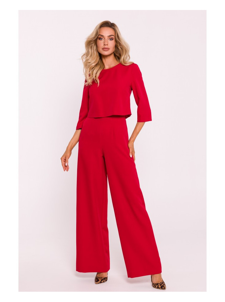 M798 Dvisluoksnis kombinezonas-palaidinė - raudona