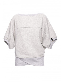 B048 Didelė palaidinė su apjuosimo detale - šviesiai pilka