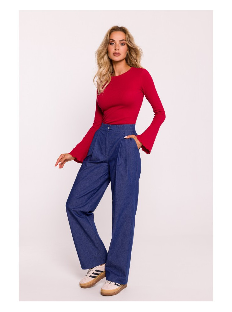 M799 Plačios kelnės - mėlyna