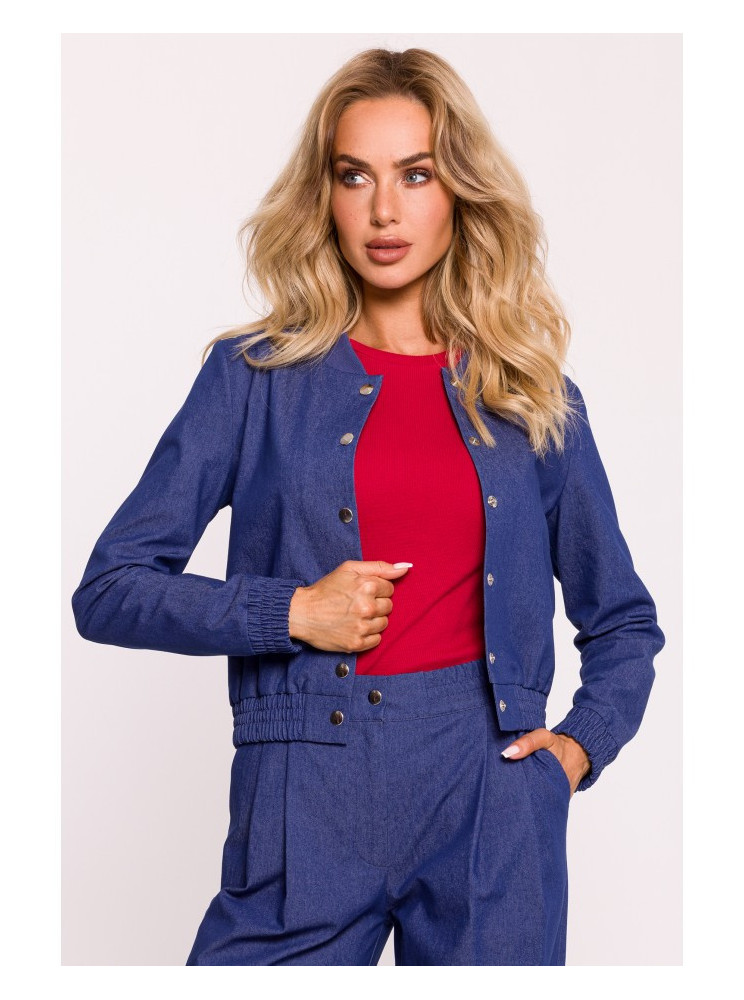 M800 Striukė bomberis su spaudėmis - mėlyna