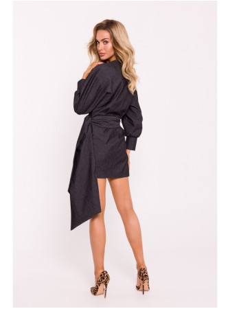 M802 Mini suknelė su juosmens dirželiu - grafito