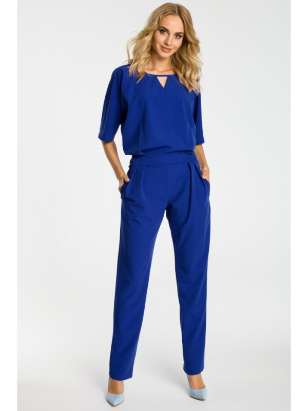 M334 Jumpsuit with kimono sleeve - royal blue