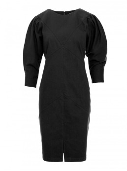 M803 Sukarpyta suknelė pūstomis rankovėmis - grafito