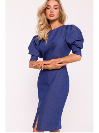 M803 M803 Suknelė pūstomis rankovėmis - mėlyna