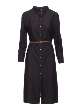M804 Marškinių tipo suknelė su diržu - grafito